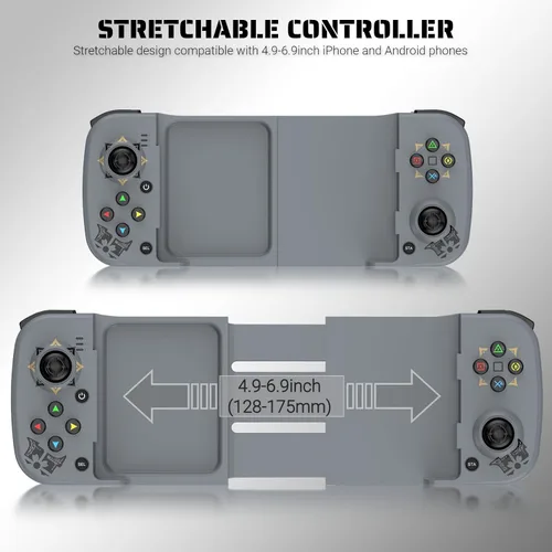 Vista 3 de arVin Bluetooth 5.0 Wireless Gaming Controller for iPhoneiPadiOSAndroidSamsungPC Gamepad Joystick with Back Button, Analog Triggers, Stretchable, 18