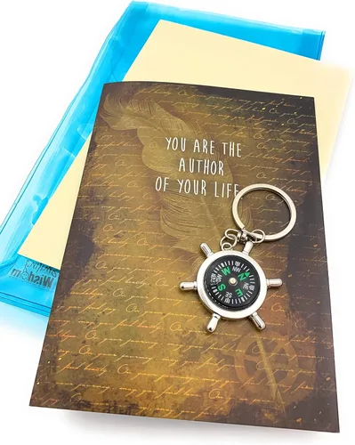 Vista 6 de Smiling Wisdom - Old World - Tarjeta de felicitación y recuerdo con texto en inglés «You Are The Author of Your Life»