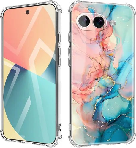 Vista 11 de Funda para Google Pixel 9A 5G, diseño de flores, delgada, anticaídas, a prueba de golpes, suave, a prueba de golpes, transparente, funda protectora
