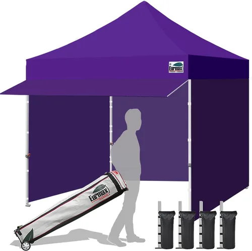 Vista 12 de Eurmax USA Toldo Desplegable de 10 x 10 pies, Carpa Comercial para Fiestas al Aire Libre con 4 Paredes Laterales Extraíbles con Cremallera y Bolsa