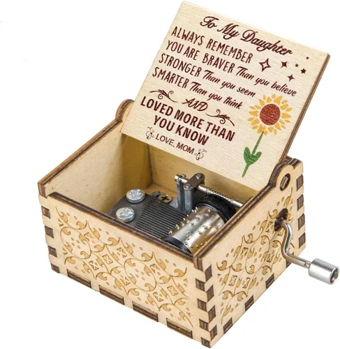 Vista 9 de Caja de música La Bella y La Bestia, regalo de madera para San Valentín, Navidad, cumpleaños, aniversario para esposa, novia, marido, novio, niña
