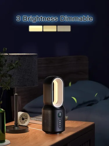 Vista 3 de let'me Ventilador de escritorio de 13 pulgadas, pequeño ventilador de mesa sin aspas, ventilador oscilante de 106° con control táctil de 3