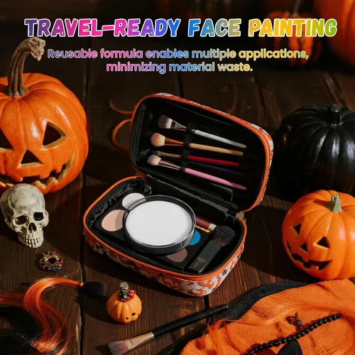 Vista 6 de Pintura facial blanca a base de agua para Halloween, Virbant y secado rápido, 1.06 onzas Blanco