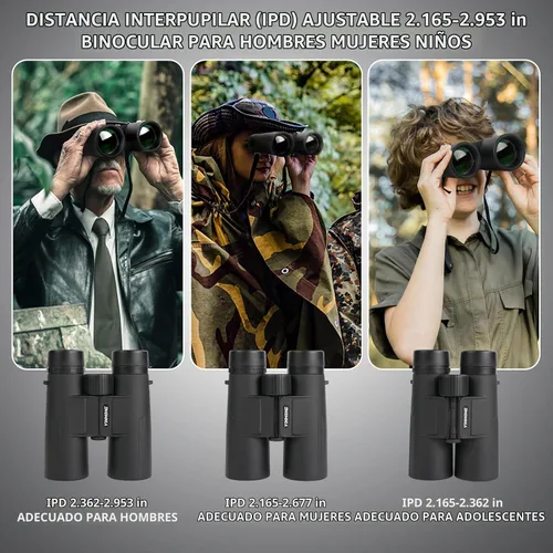 Vista 7 de Prismáticos impermeables 12X42 para adultos de alta potencia UHD