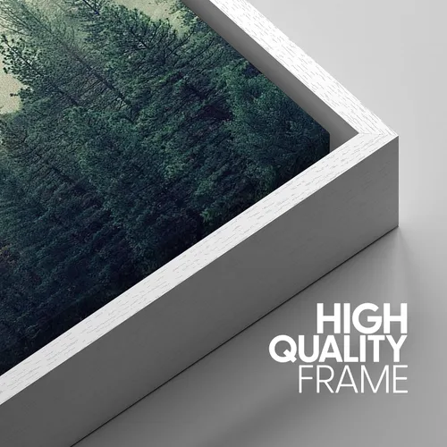 Vista 110 de SIGNWIN Lienzo enmarcado para pared, juego de arte pastel con cadena montañosa, bosque, niebla, naturaleza silvestre, ilustraciones modernas, arte