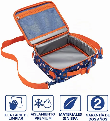 Vista 7 de Bentgo Juego de bolsas de almuerzo aisladas con caja de almuerzo estilo bento, para niños (deportes)