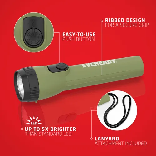 Vista 2 de Eveready Linterna LED (paquete de 8) Linternas brillantes y confiables para uso general, excelentes para acampar, automóvil, linterna de mano