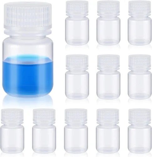 Vista 21 de Tatuo 6 piezas 30 ml 1 oz botellas de reactivo de polipropileno de plástico con tapas de rosca, envases de muestra transparentes de PP con tapa