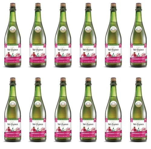 Vista 11 de Val de France, Jugo espumoso Kosher sin alcohol, reducido en calorías, orgánico y OU Kosher (manzana), 25.4 onzas líquidas (1 botella)