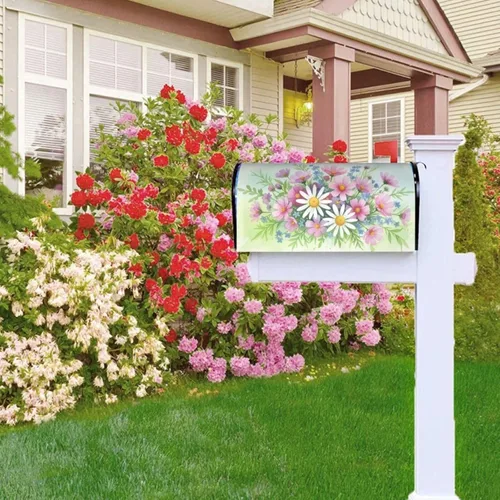 Vista 6 de Daisys - Cubierta magnética impermeable para buzón de correo, hermosas flores, para decoración del hogar, jardín, 21 x 18 pulgadas 02 Margaritas