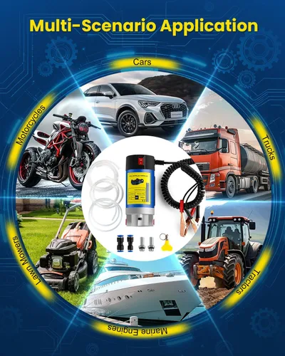 Vista 5 de Bomba eléctrica de cambio de aceite de 12 V 100 W, extractor de fluidos multiusos y bomba de transferencia para aceite de motor, líquido