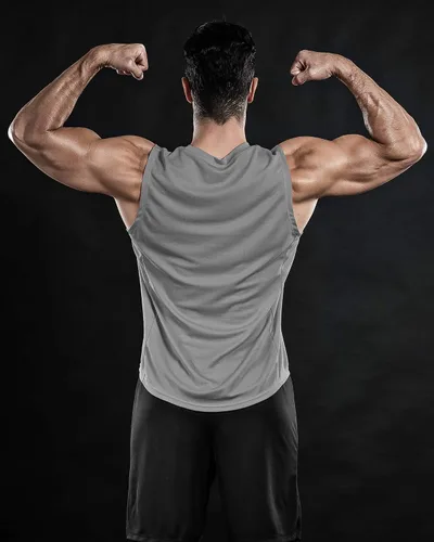 Vista 6 de DRSKIN Paquete de 4, 3 y 1 camisetas sin mangas para hombre, para entrenamiento, atlético, malla muscular, ajuste seco, gimnasio, entrenamiento