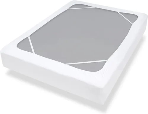Vista 15 de Funda de somier tamaño Queen con material tejido suave y elástico, solo cubre lados, alternativa para falda de cama, resistente a las arrugas y a