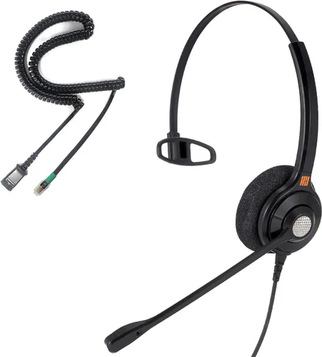 Vista 12 de IPD IPH-160 Auriculares para teléfono con micrófono con cancelación de ruido para oficina y centro de llamadas. Compatible con todos los teléfonos
