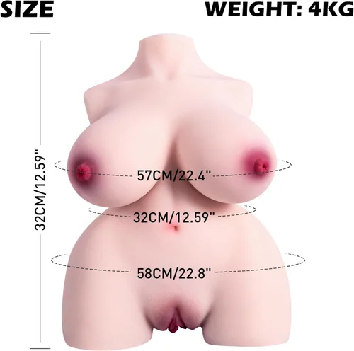 Vista 2 de Masturbador masculino de 8.8 libras, muñeca sexual para adultos con pechos grandes, muñeca de amor 3 en 1, muñecas sexuales realistas 3D