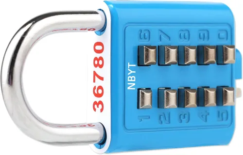 Vista 7 de Candado de 5 dígitos Cerradura de combinación digital, cerradura digital de seguridad con botón, aplicable al gimnasio o vestuario deportivo, caja