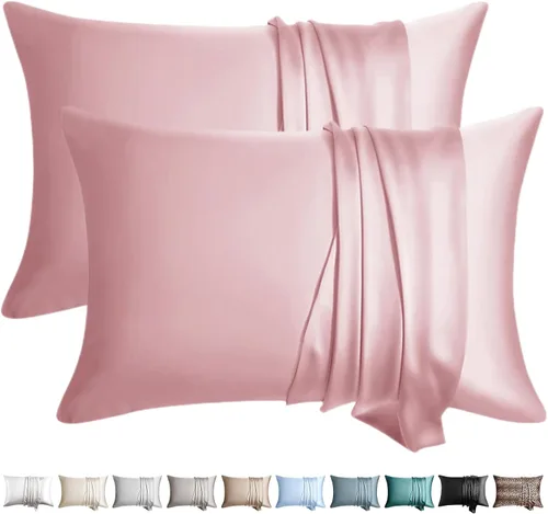 Vista 15 de Juego de 2 fundas de almohada de seda 100% de tamaño estándar, fundas de almohada de seda de morera para cabello y piel, juego de 2, seda de la más