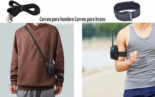 Vista 5 de Funda universal para radio, funda de nailon, accesorios con correa para el brazo y correa para el hombro para Baofeng UV5R Midland Motorola