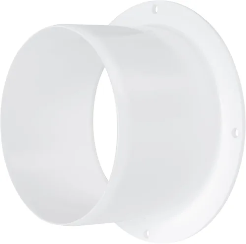 Vista 7 de Vent Systems Brida de conector de conducto de ventilación de aire blanco de 4 pulgadas, adaptador de tubo de ventilación de plástico HVAC con placa