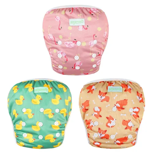 Vista 21 de Wegreeco - Pañal de natación reutilizable para bebés y niños pequeños, talla única Estrella de mar