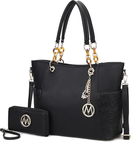 Vista 31 de MKF Collection - Juego de bolsa de mano para mujer, con cartera y asa superior, de piel vegana