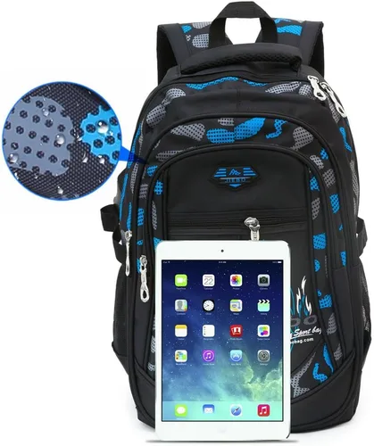 Vista 2 de Mochilas escolares para libros, para estudiantes y niños, Azul
