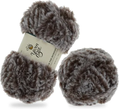 Vista 20 de Bee - Hilo súper voluminoso para tejer y tejer, madeja suave de 62 yardas de hilo 100% poliéster para mantas, sombreros y más, accesorios de Negro