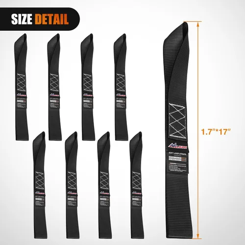 Vista 2 de Nilight Soft Loop - Correas de amarre de motocicleta de 1.7 x 17 pulgadas, resistentes, 12,000 libras, resistencia máxima a la rotura para asegurar