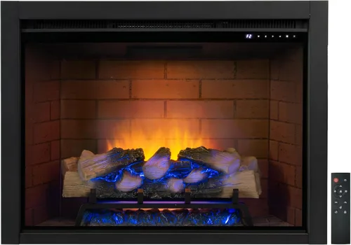 Vista 8 de Inserto de chimenea eléctrica con luz superior, opción de color de llama de 12 × 12 × 12 con sonido crepitante de fuego, 30 5/8 ″ W × 24 5/16 ″ H