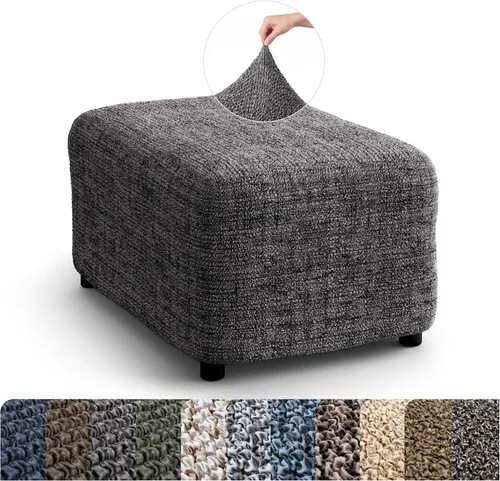 Vista 10 de PAULATO BY GA.I.CO. Funda para otomán - Funda extensible para taburete - Protector de puf para mascotas y niños - Funda suave para otomán - Fundas