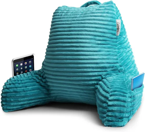 Vista 15 de Nestl Almohada de lectura para niños y adolescentes con espuma viscoelástica triturada, almohadas de respaldo de felpa de corte lujoso para leer