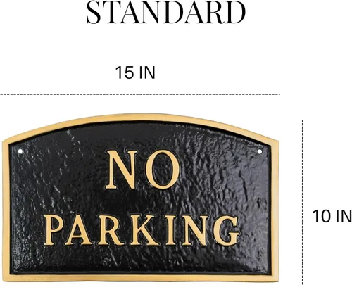 Vista 3 de Montague Metal Products SP-8S-BG Placa de declaración de arco sin estacionamiento, estándar, negro y dorado Negro/Oro