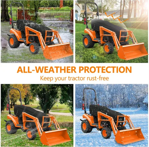Vista 7 de STARTWO Funda para Tractor Impermeable de Servicio Pesado, Funda Anti-UV Resistente a Rasgaduras para Cubierta de Tractor Utilitario Compacto