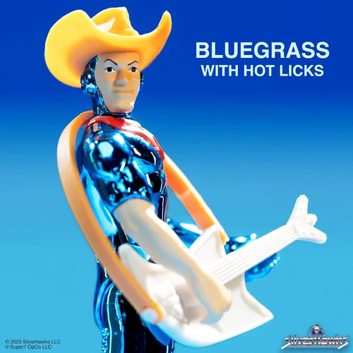 Vista 5 de Super7 SilverHawks Bluegrass (Versión de juguete) Figura de reacción - Figura de acción de SilverHawks de 3.75" con accesorio, coleccionables