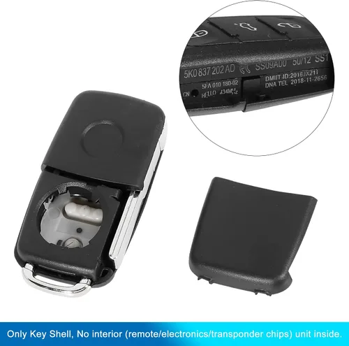 Vista 5 de uxcell Nuevo reemplazo Flip plegable remoto clave caso Shell 5K0-837-202 para VW Beetle Caddy Jetta 2011-2013