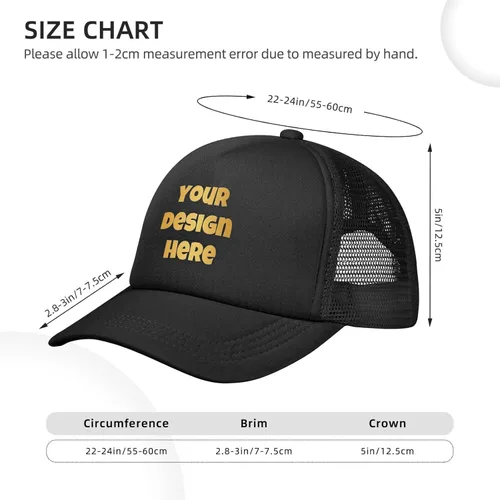 Vista 4 de Sombreros personalizados Diseña tu propio sombrero de camionero Texto o logotipo o imágenes Gorra de béisbol para hombre o mujer Regalos