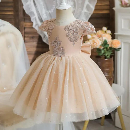 Vista 2 de NNJXD Baby Girl Princess Dress Bowknot Sequins Dresses