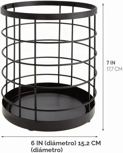 Vista 2 de iDesign Recipiente de Cocina para Utensilios - Recipiente de Cocina de Acero Portautensilios para Encimera - Negro Mate
