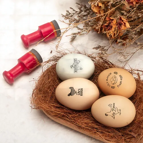 Vista 9 de Sellos de huevos personalizados para huevos frescos, sello de pollo de goma pertsonalizado con tu propio diseño, marcado para huevos frescos