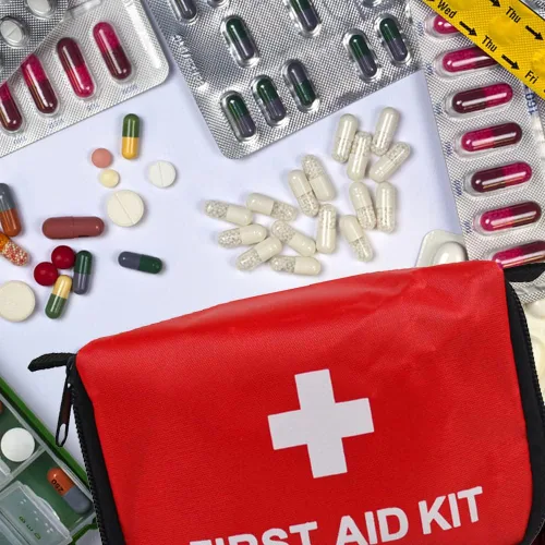 Vista 3 de Eforcase Bolsa vacía de primeros auxilios de viaje, bolsa médica vacía portátil, bolsa vacía para medicamentos, bolsa vacía de almacenamiento