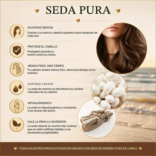 Vista 6 de Sleep 'N Curl - 100% seda de morera pura - Kit de rizador de pelo sin calor con gorro de seda pura (gorro)
