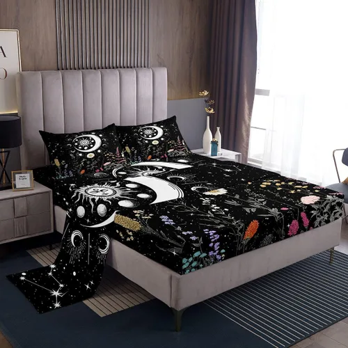 Vista 23 de Feelyou Juego de ropa de cama con alfabeto 3D, juego de sábanas coloridas del alfabeto inglés para niños y adultos, sábanas de dibujos animados