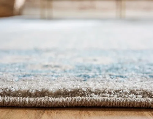 Vista 4 de Unique Loom Salzburg Collection - Alfombra clásica de diseño tradicional de inspiración oriental, 2 x 3 pies, color beige y azul