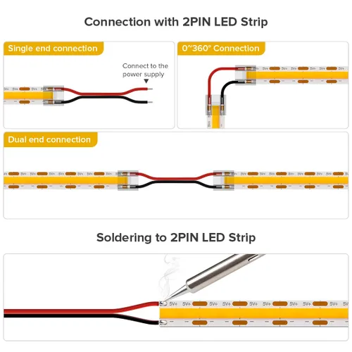 Vista 4 de BTF-LIGHTING - Cable de extensión de 18 AWG de 2 pines de 32.8 pies, componente reconocido por UL 2 Conductor Low Voltage Electrical Wire, For