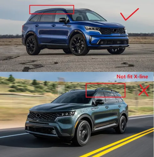 Vista 6 de Barras de equipaje de aluminio para 2021-2025 Kia Sorento SX EX, barras transversales para techo, riel portaequipajes, accesorios con candado