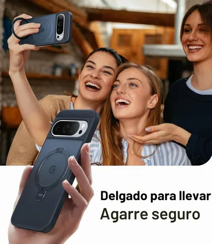Vista 7 de TORRAS Soporte magnético giratorio de 360 grados para funda de Google Pixel 9 Pro XL, protección contra caídas de grado militar de 12 pies Negro