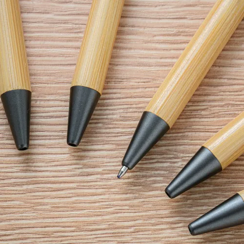 Vista 4 de Gullor Bolígrafo retráctil de bambú natural, bolígrafos sostenibles para escribir diario, suministros de oficina, bolígrafos ecológicos, 5