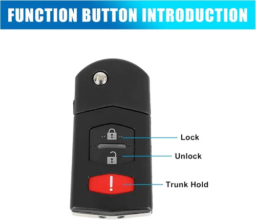 Vista 3 de X AUTOHAUX Nuevo reemplazo del coche llavero remoto llavero Shell caso BGBX1T478 para Mazda 2 3 5 Cx-7 Cx-9 3 teclas botón negro