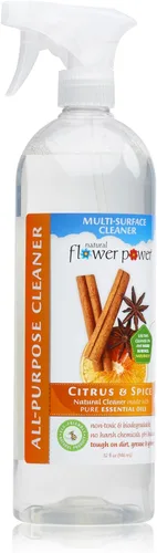 Vista 3 de Natural Flower Power - Limpiador multiusos, espray de limpieza multisuperficie, aerosol de encimera, no tóxico, sin humos agresivos ni productos