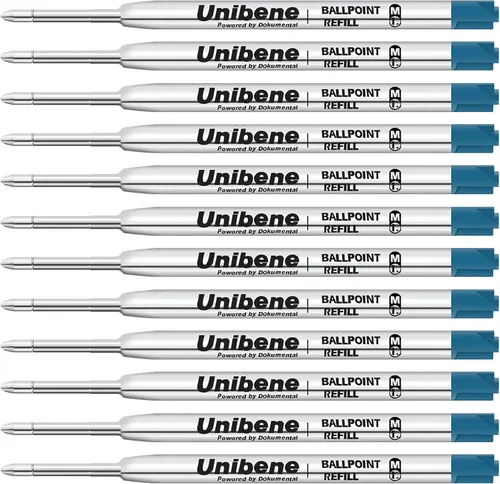 Vista 8 de Unibene Parker - Paquete de 12 repuestos compatibles con bolígrafo, punta media de 0.039 pulgadas, 6 negros y 6 azules, tinta alemana reemplazable